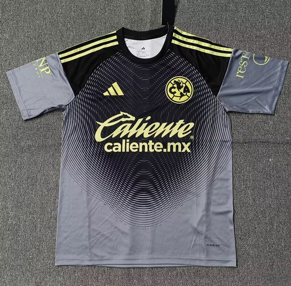 AAA Quality Club America 25/26 GK Black/Grey Soccer Jersey